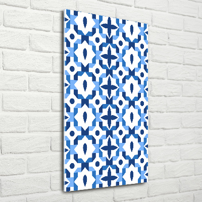 Printed glass wall art Geometric background