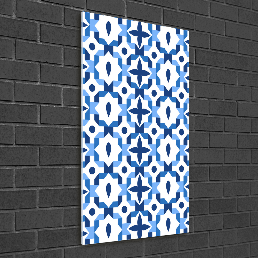 Printed glass wall art Geometric background