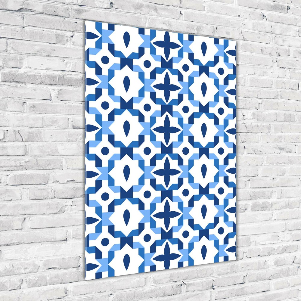 Printed glass wall art Geometric background