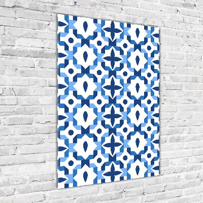 Printed glass wall art Geometric background