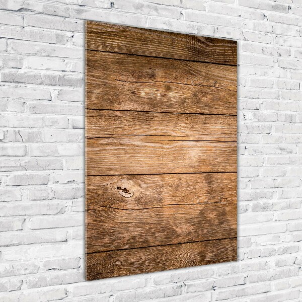 Photo printed on glass Wooden background