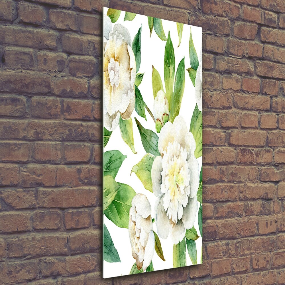 Photo printed on glass Peonies