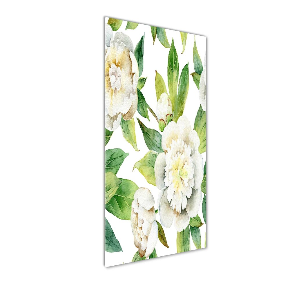 Photo printed on glass Peonies