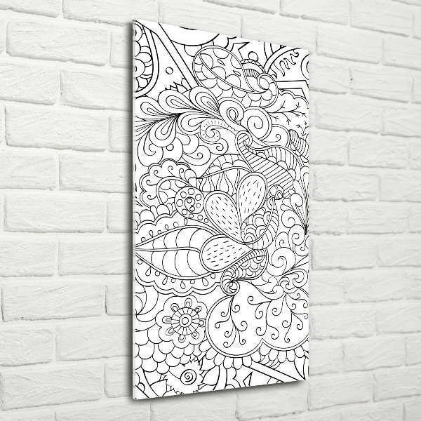 Photo printed on glass Zentangle background