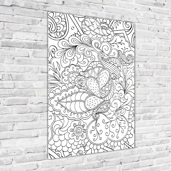 Photo printed on glass Zentangle background