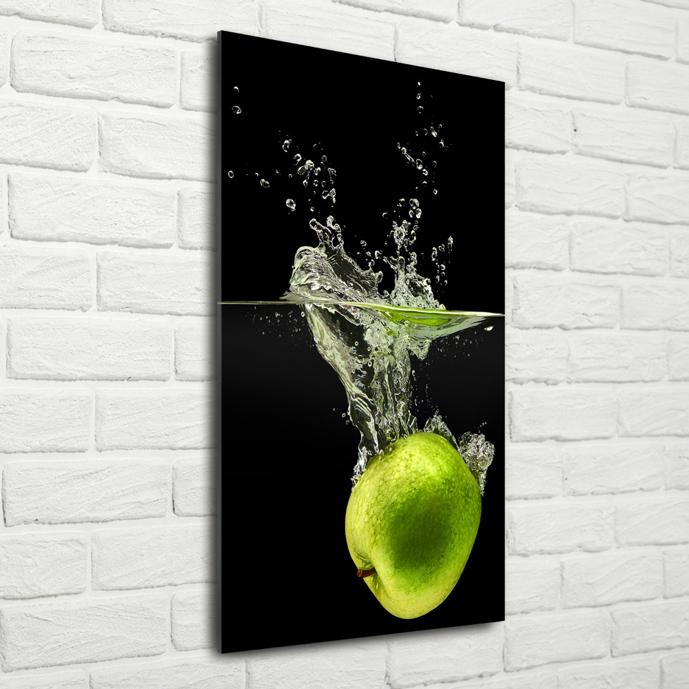 Printed glass wall art Green apples