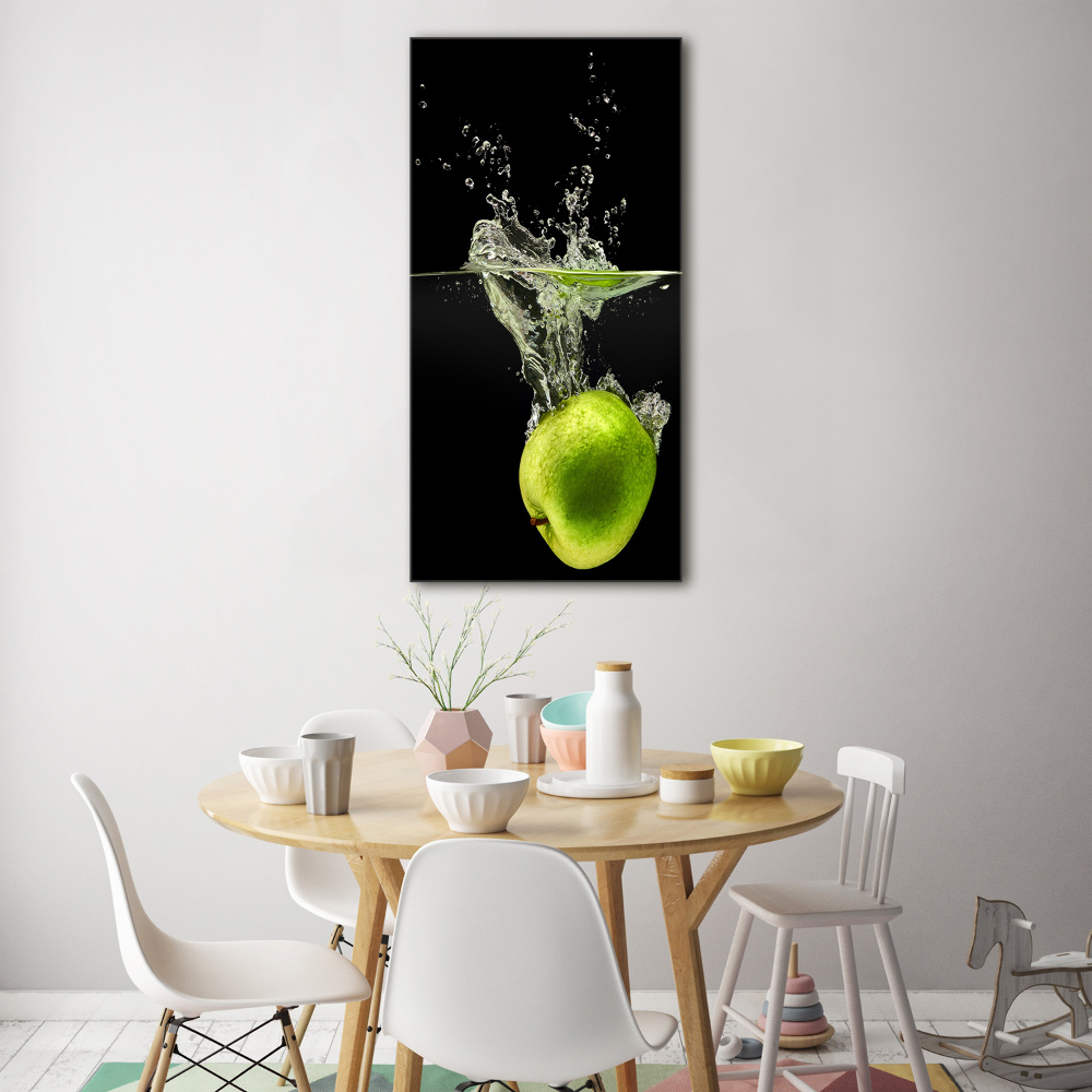 Printed glass wall art Green apples