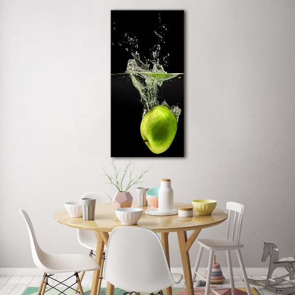 Printed glass wall art Green apples