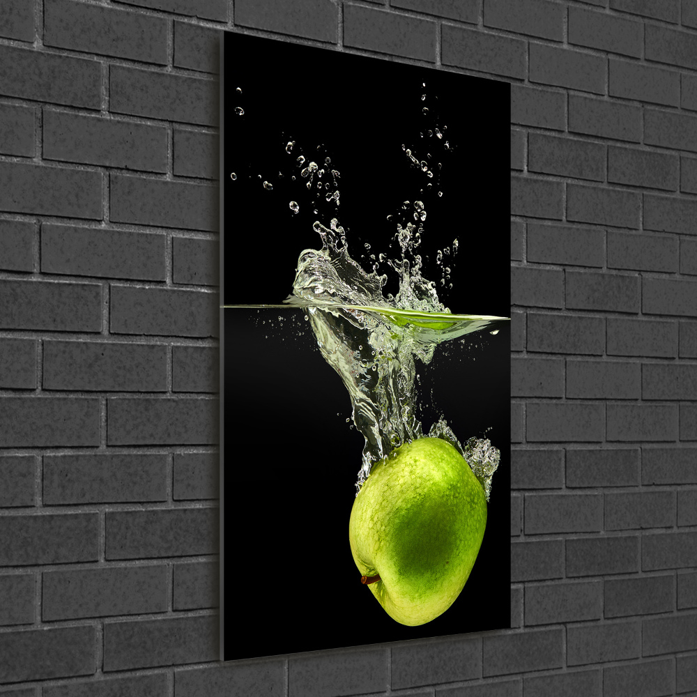 Printed glass wall art Green apples