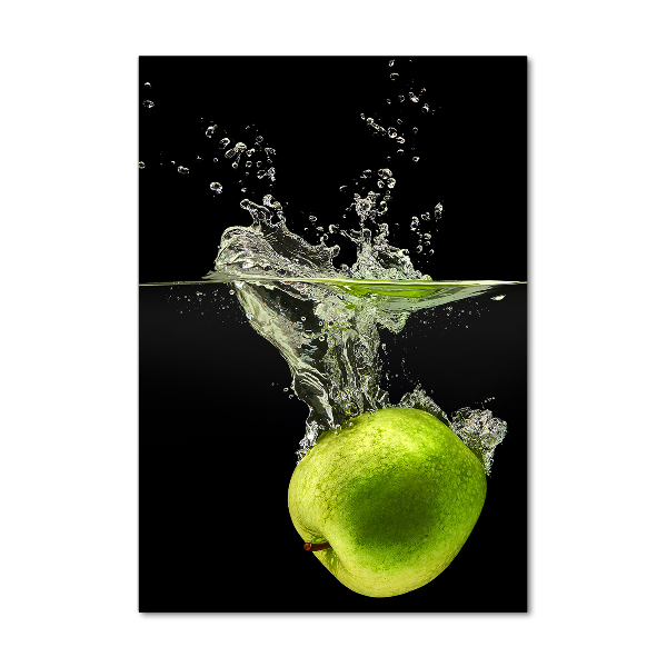 Printed glass wall art Green apples