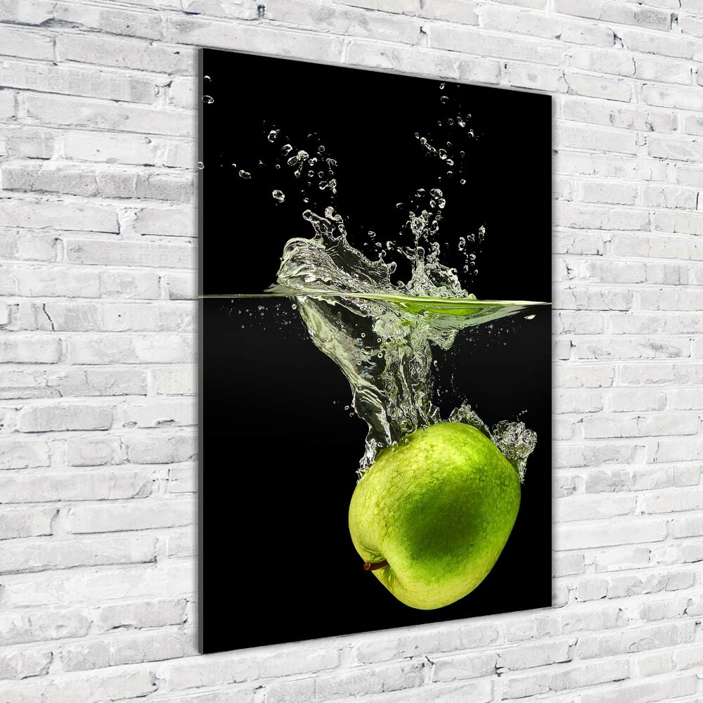 Printed glass wall art Green apples