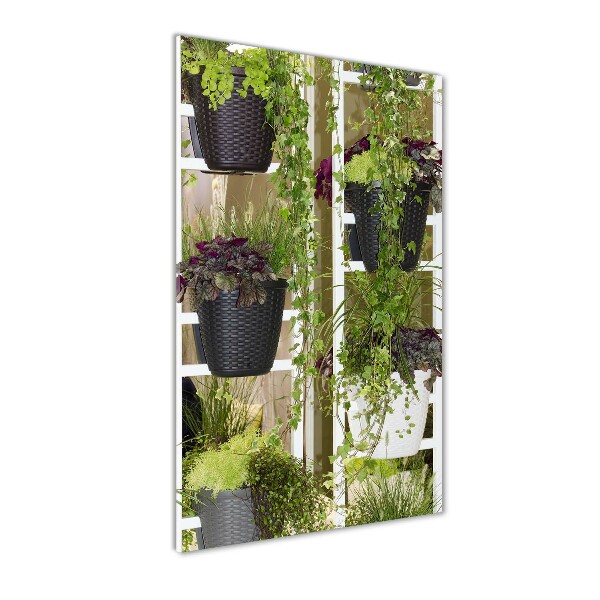 Wall art on glass Flowerbed