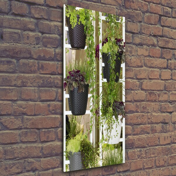 Wall art on glass Flowerbed