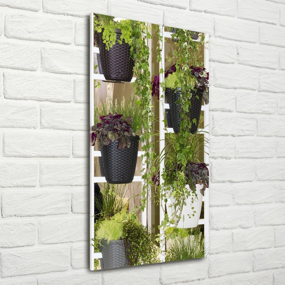 Wall art on glass Flowerbed