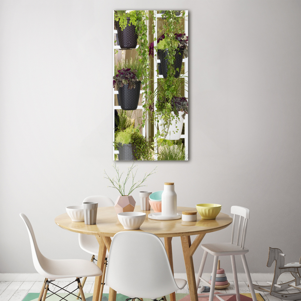 Wall art on glass Flowerbed