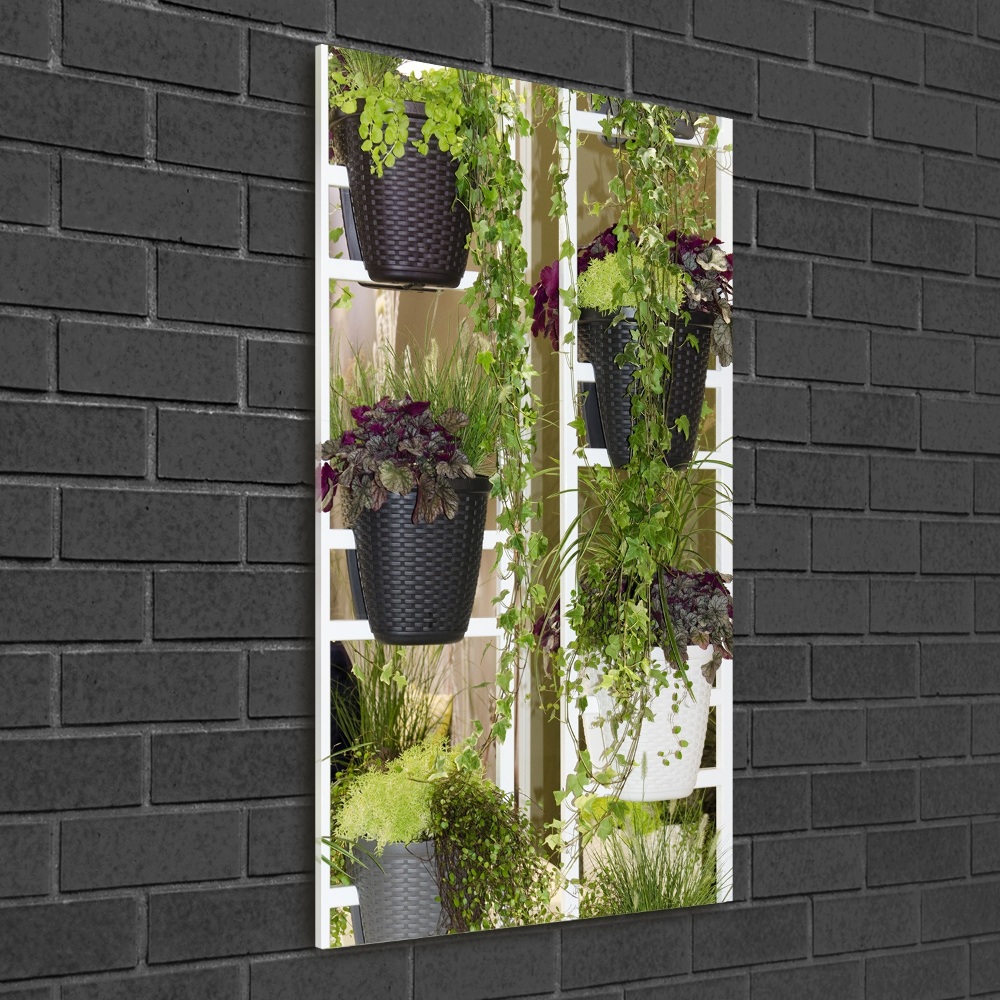 Wall art on glass Flowerbed