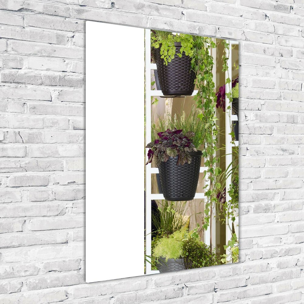 Wall art on glass Flowerbed