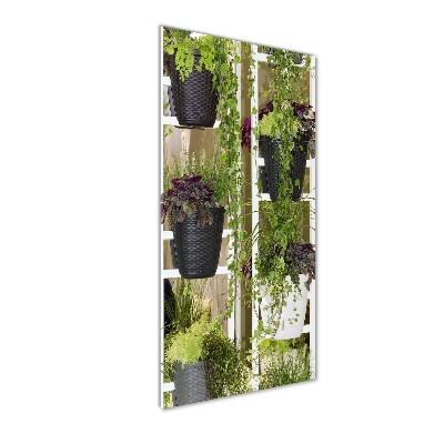 Wall art on glass Flowerbed