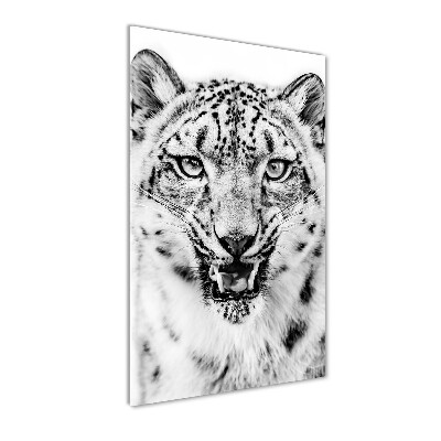 Wall art on glass Snow panther