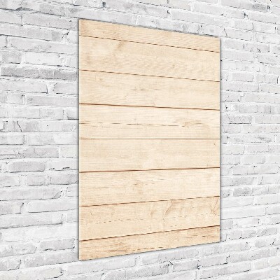 Printed glass wall art Wooden background