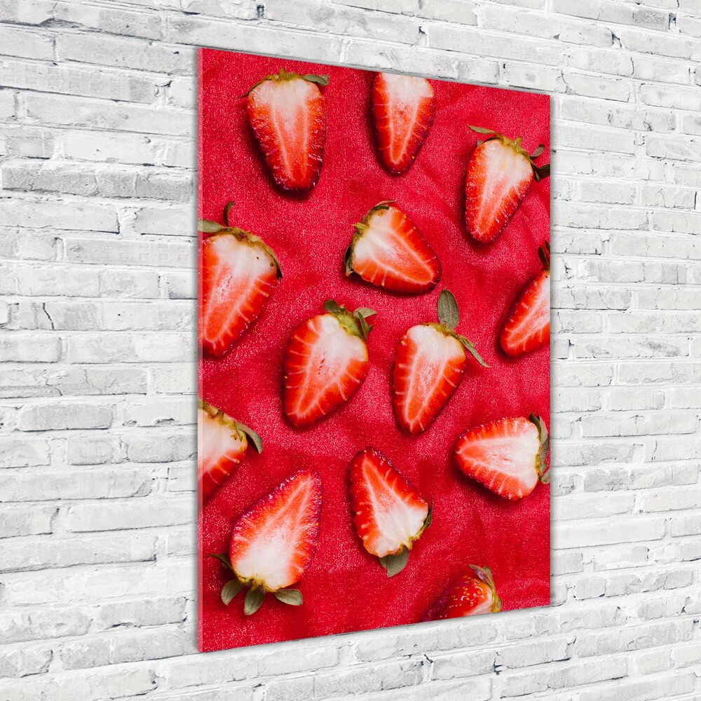 Wall art on glass Strawberries