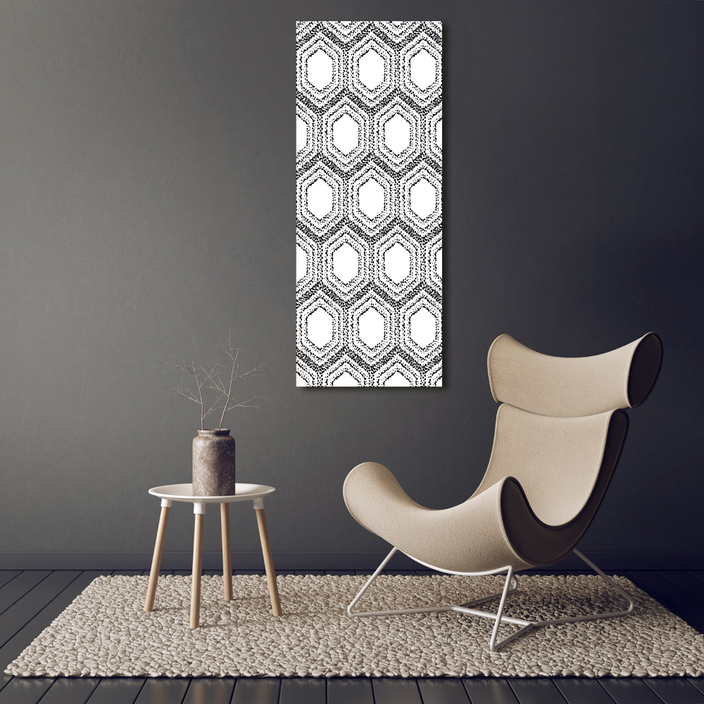 Printed glass wall art Geometric background