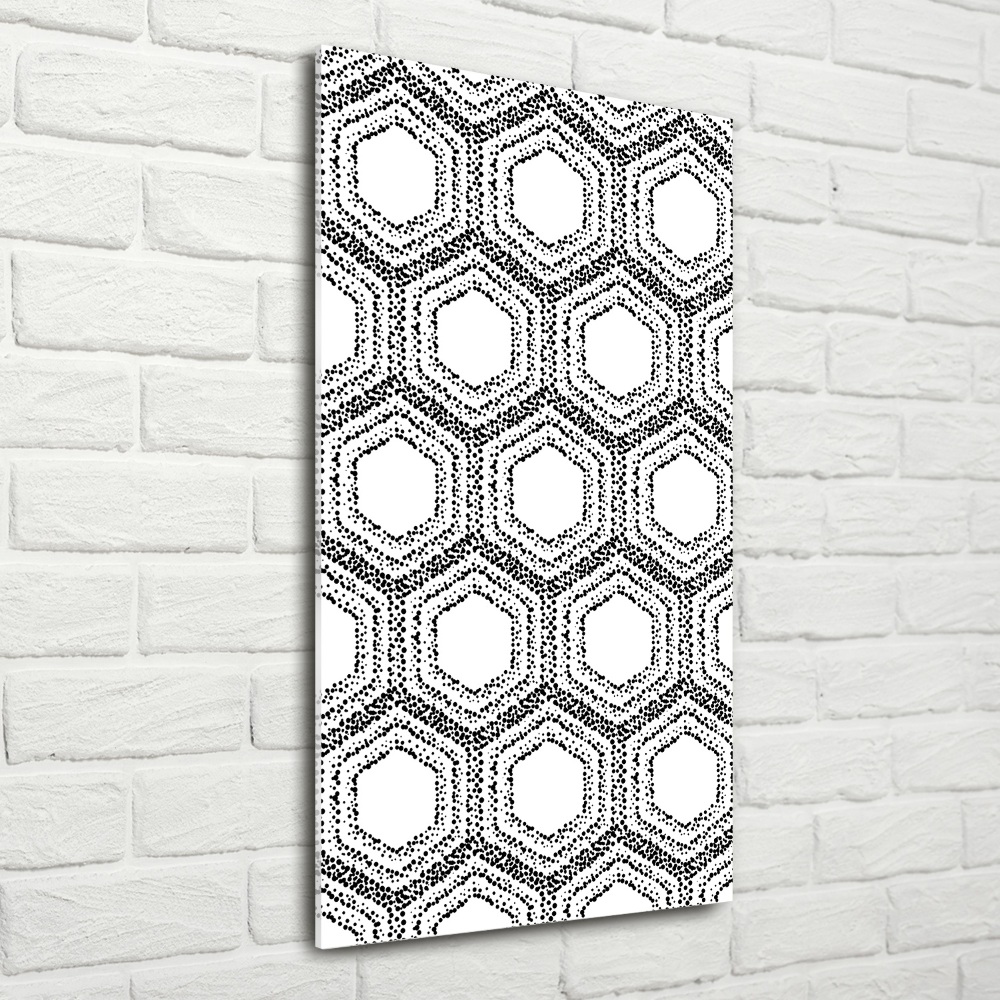 Printed glass wall art Geometric background