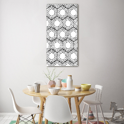 Printed glass wall art Geometric background