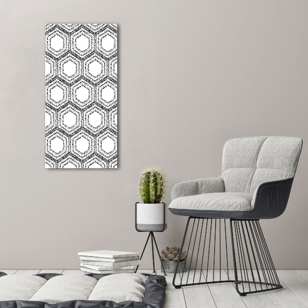 Printed glass wall art Geometric background