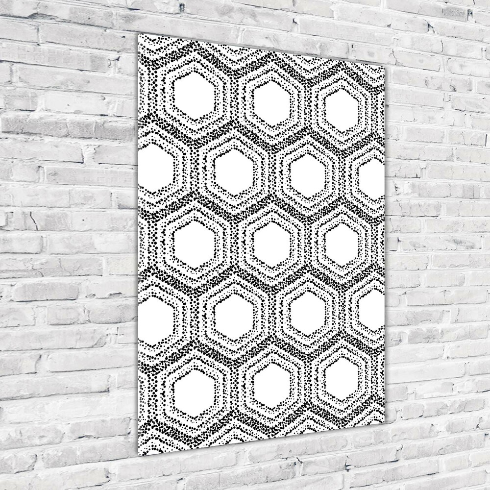 Printed glass wall art Geometric background