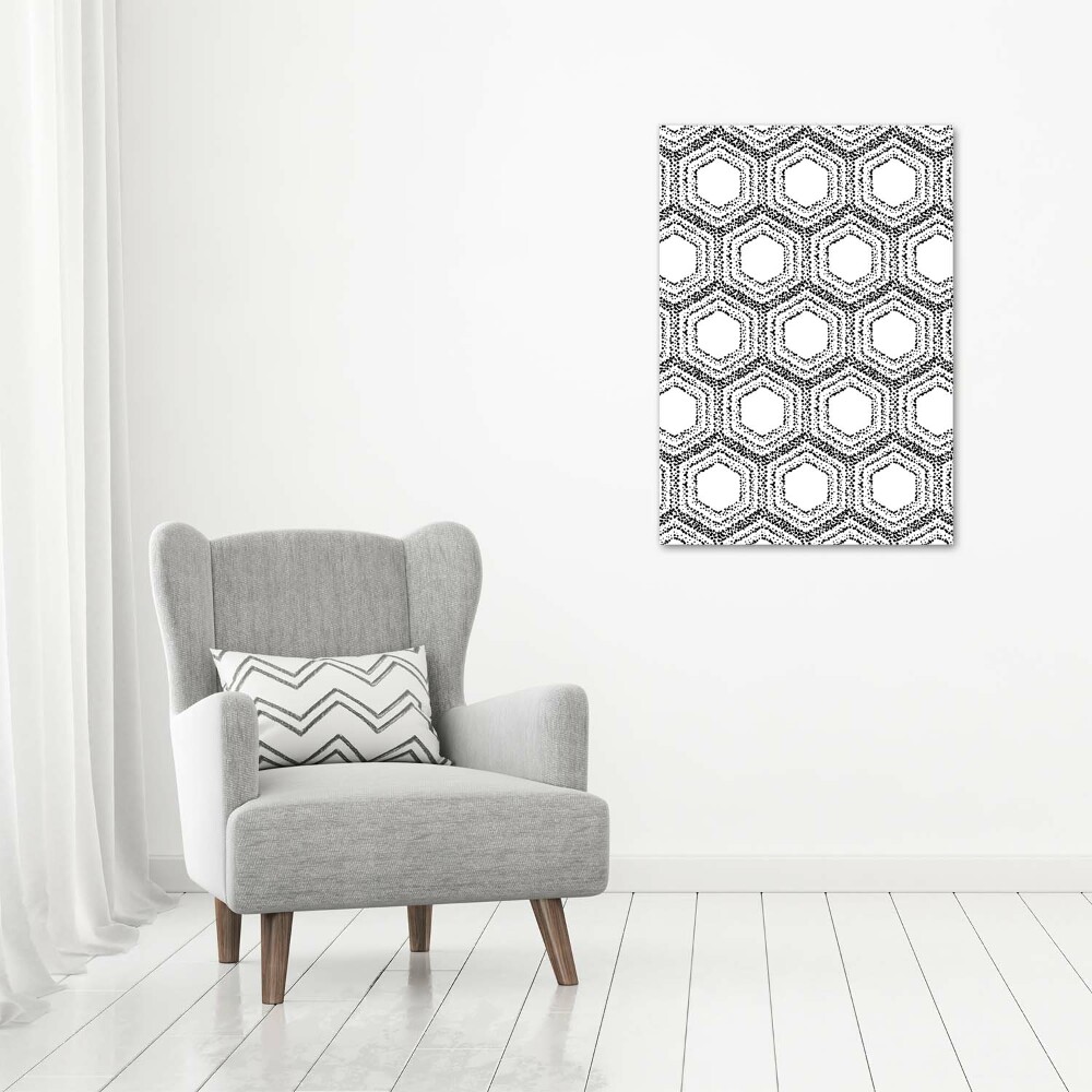 Printed glass wall art Geometric background