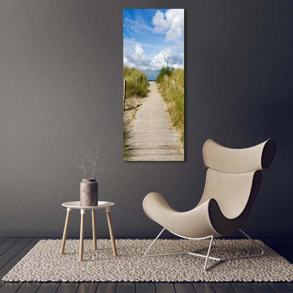 Wall art on glass Path to the beach