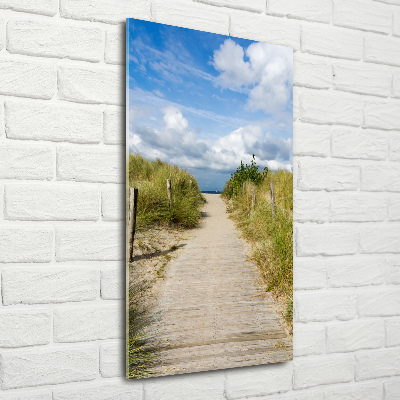 Wall art on glass Path to the beach