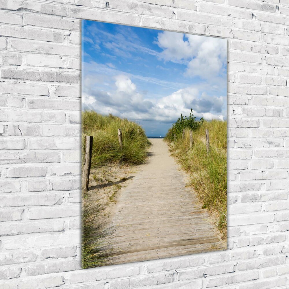 Wall art on glass Path to the beach