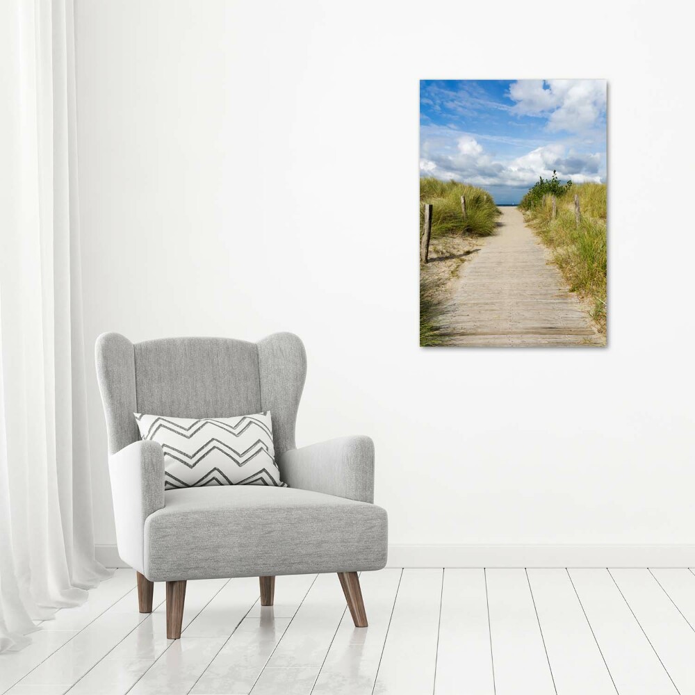 Wall art on glass Path to the beach