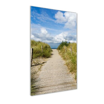 Wall art on glass Path to the beach