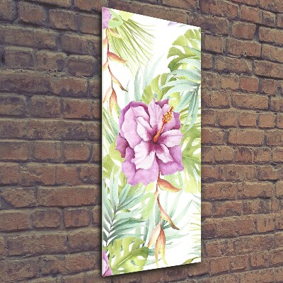 Printed glass wall art Hawaiian pattern