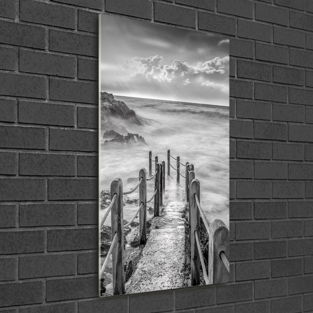 Wall art on glass Path at the sea