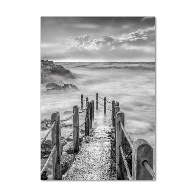 Wall art on glass Path at the sea