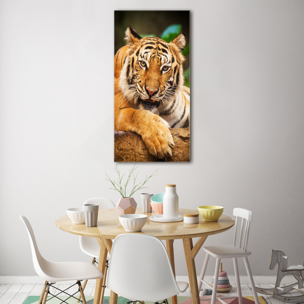 Wall art on glass Bengal tiger