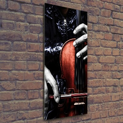 Printed glass wall art Violin