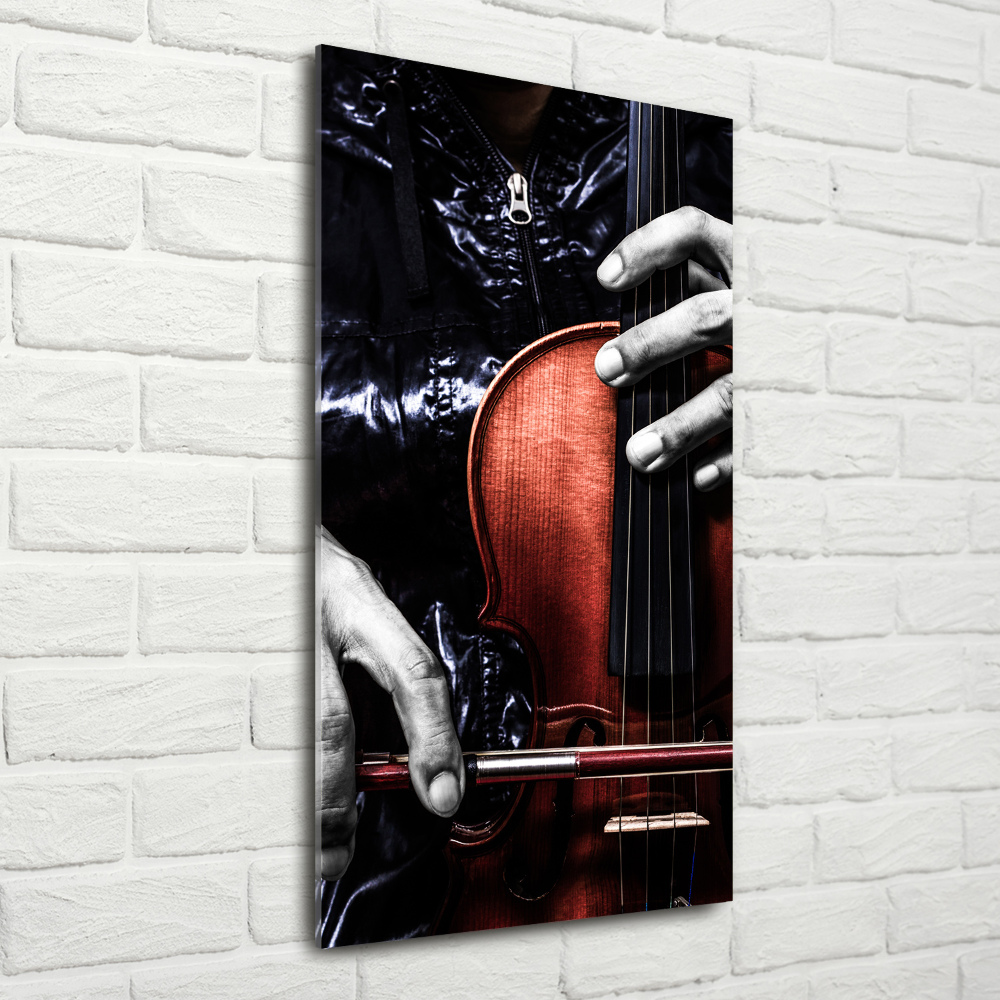 Printed glass wall art Violin