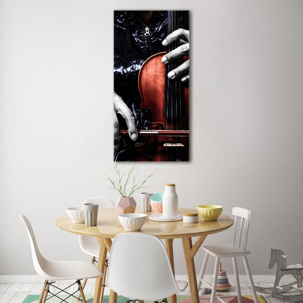 Printed glass wall art Violin