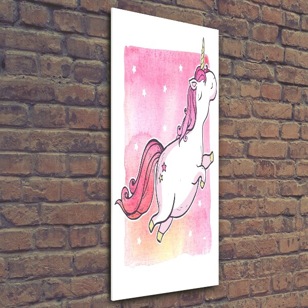 Wall art on glass Pink unicorn