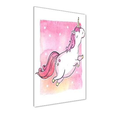 Wall art on glass Pink unicorn