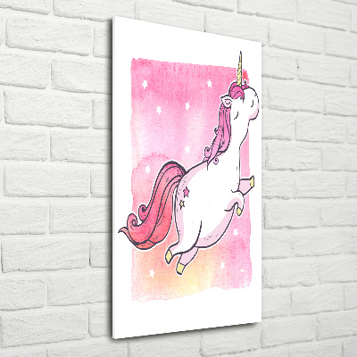 Wall art on glass Pink unicorn