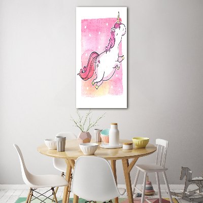 Wall art on glass Pink unicorn