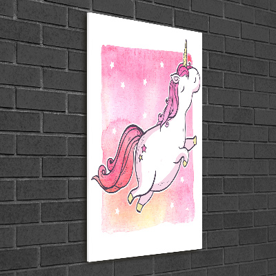 Wall art on glass Pink unicorn