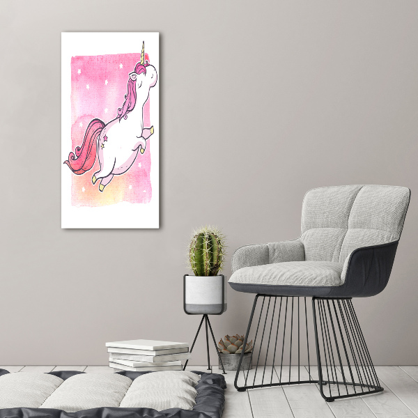 Wall art on glass Pink unicorn