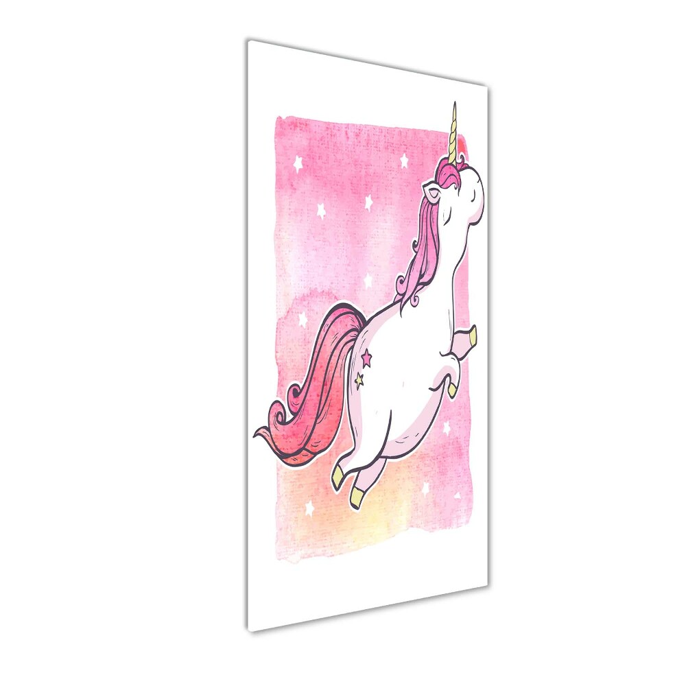 Wall art on glass Pink unicorn